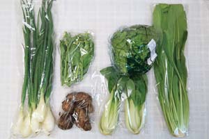 4月6日の無施肥無農薬栽培と自然栽培の定期宅配Sセット/里芋、レタス、青梗菜(チンゲン菜)、壬生菜、葉玉ねぎ、菜の花